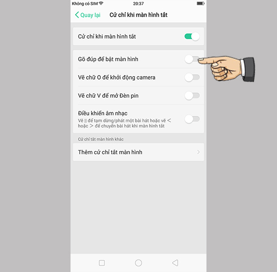 Kích hoạt tính năng lên